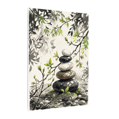 Spring River Stones Japanese Pattern Canvas Art | Elegant Decor