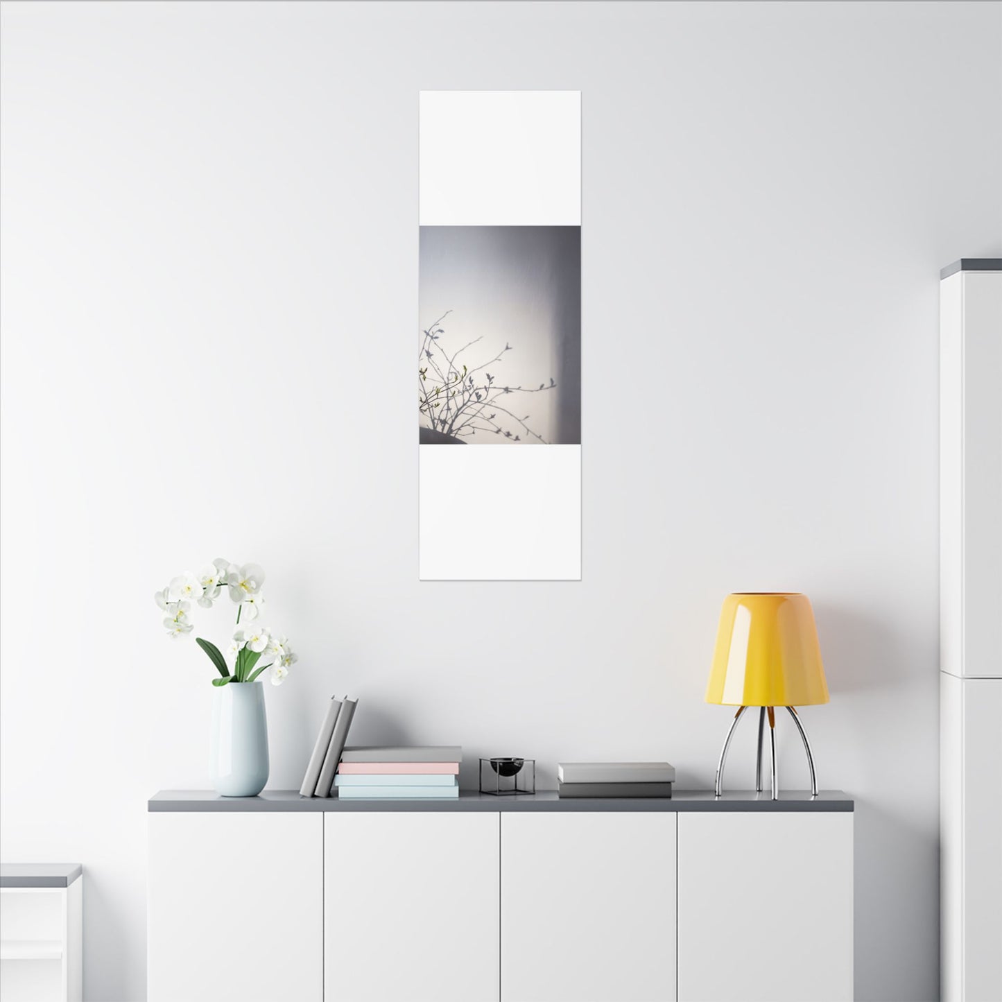 Japandi Shadow Play in Dawn | Japanese Pattern Canvas Art