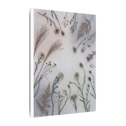 Dried Flowers Japanese Pattern Canvas Art | Elegant Japandi Art