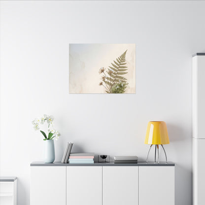 Winter Moss Close Up Herbarium Canvas Art | Enchanting Decor
