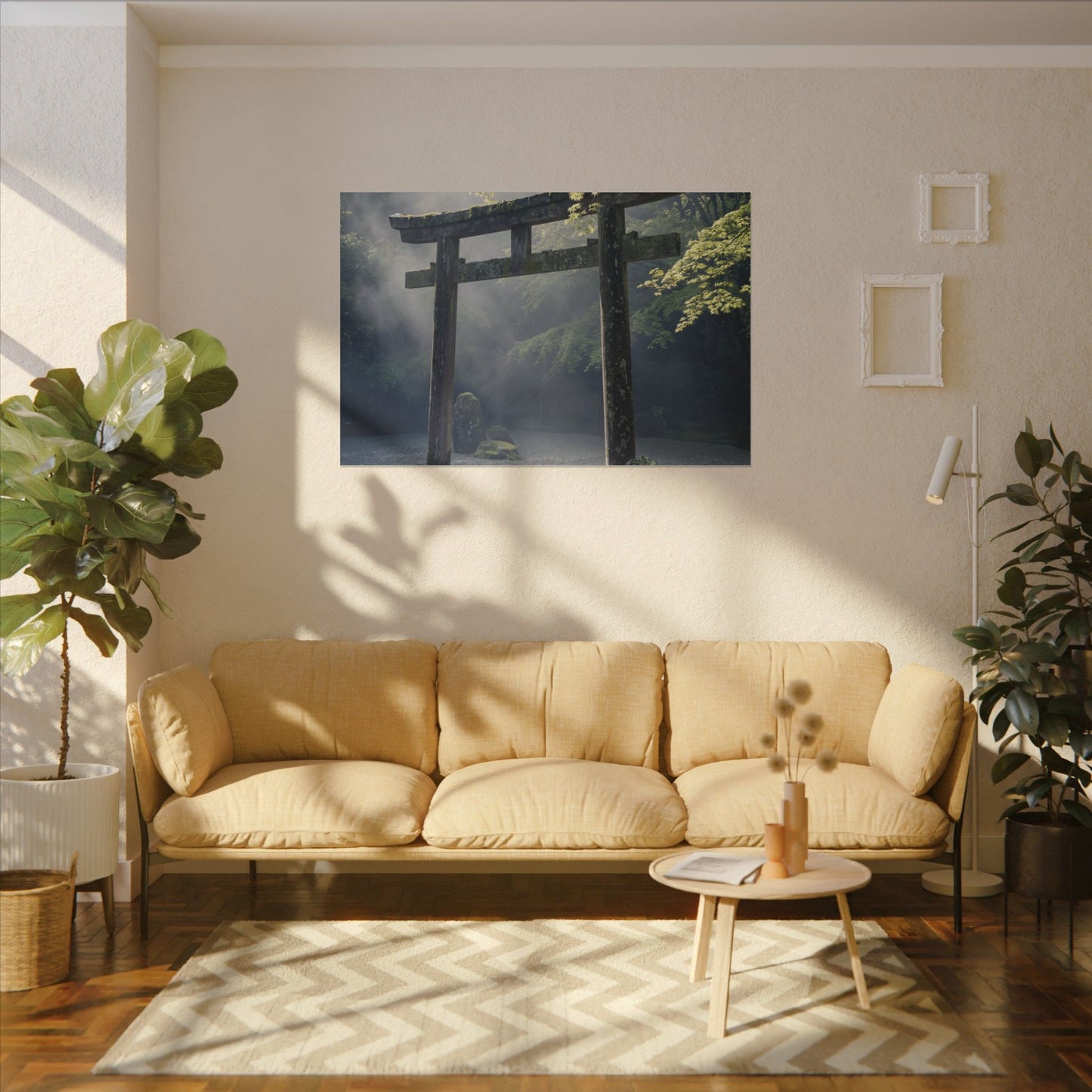 Torii Gate Canvas Art | Spring Zen Karesansui Art