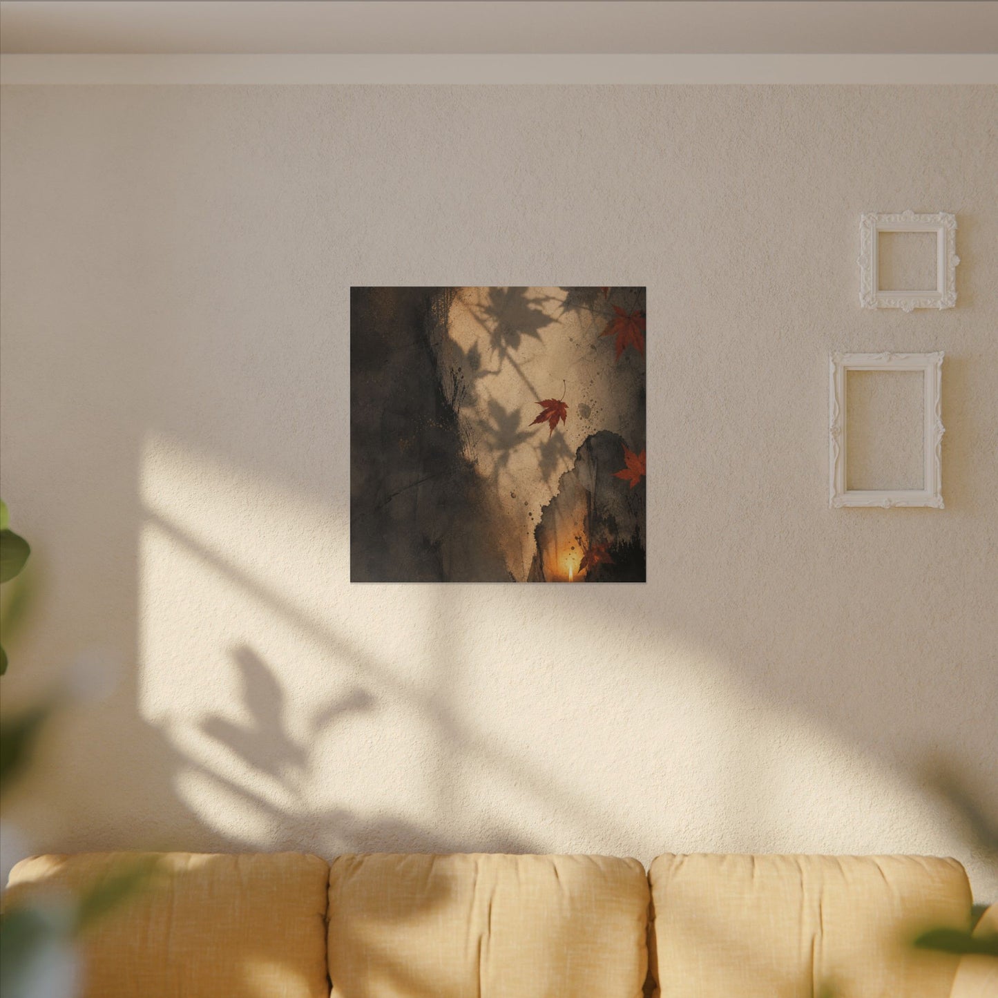 Shadow Play Texture Canvas Art | Neutral Japandi Art