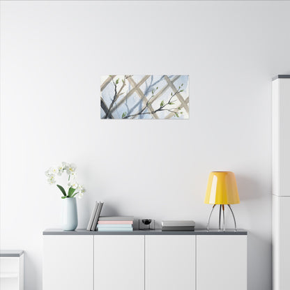 Shoji Screen Canvas Art | Spring Japandi Watercolor Art