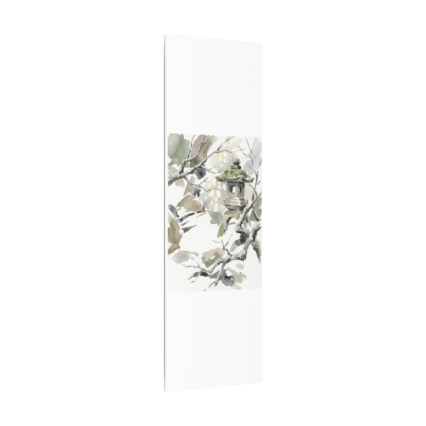 Elegant Stone Lantern Canvas Art - Watercolor Japandi