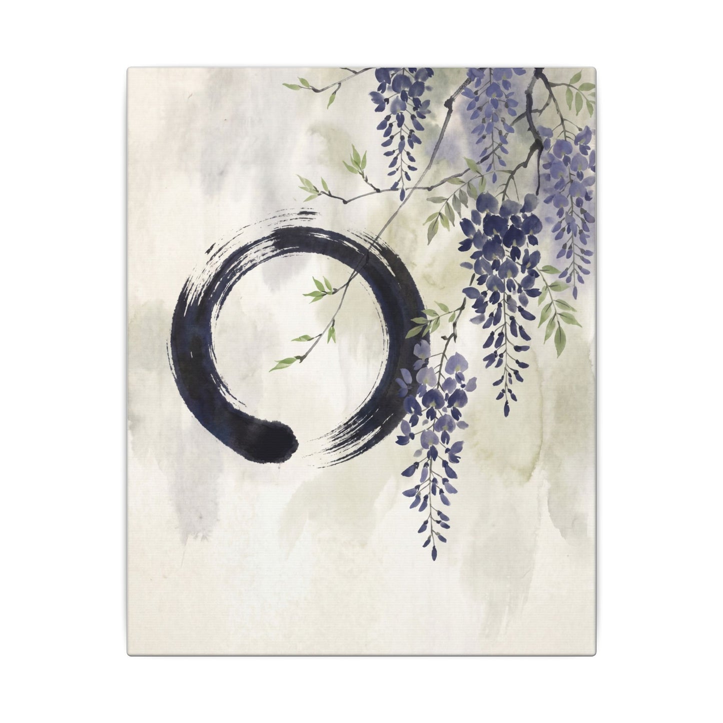 Wisteria Enso Canvas Art | Serene Zen Art