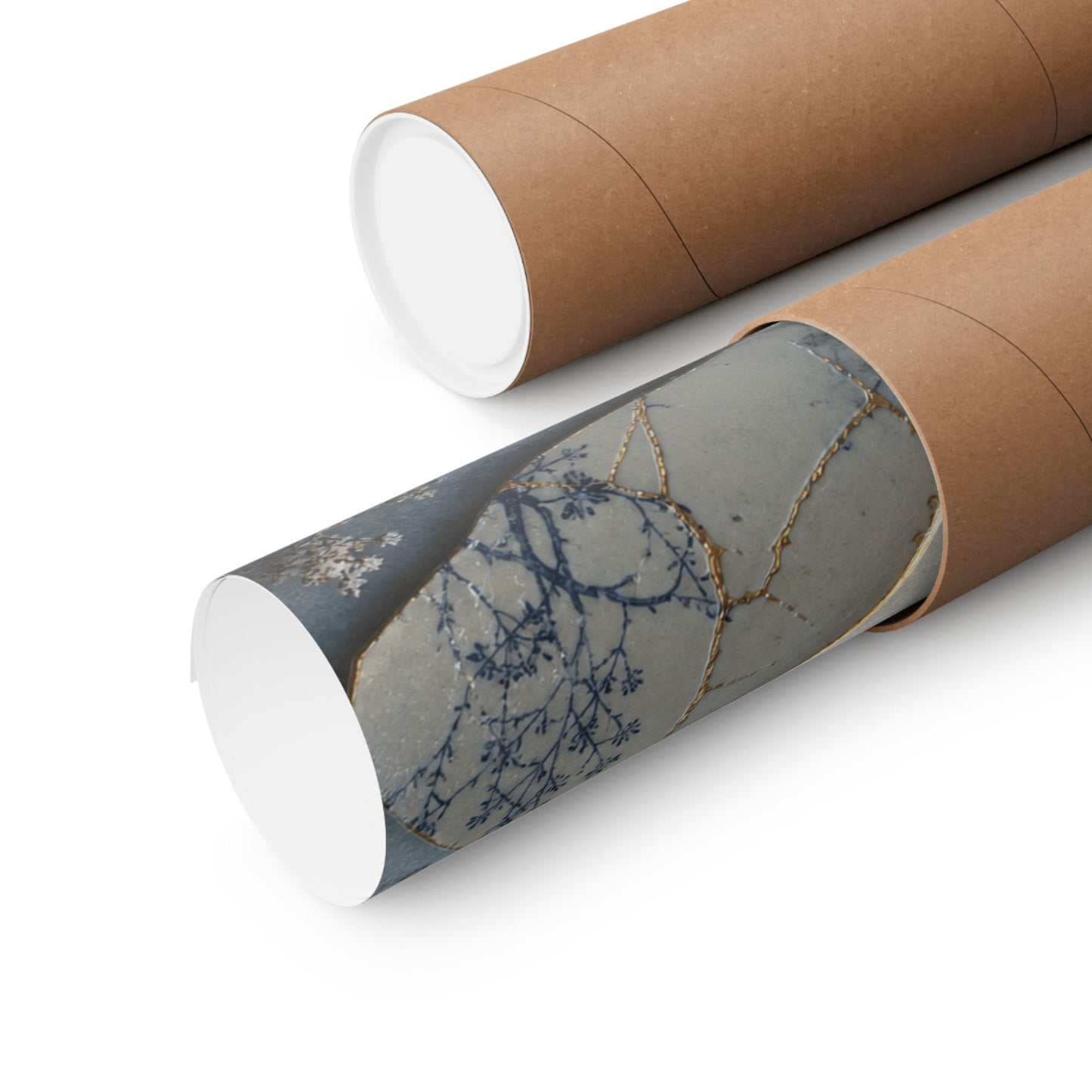 Kintsugi Broken Pottery in Dawn | Gold Vein Wall Art Print
