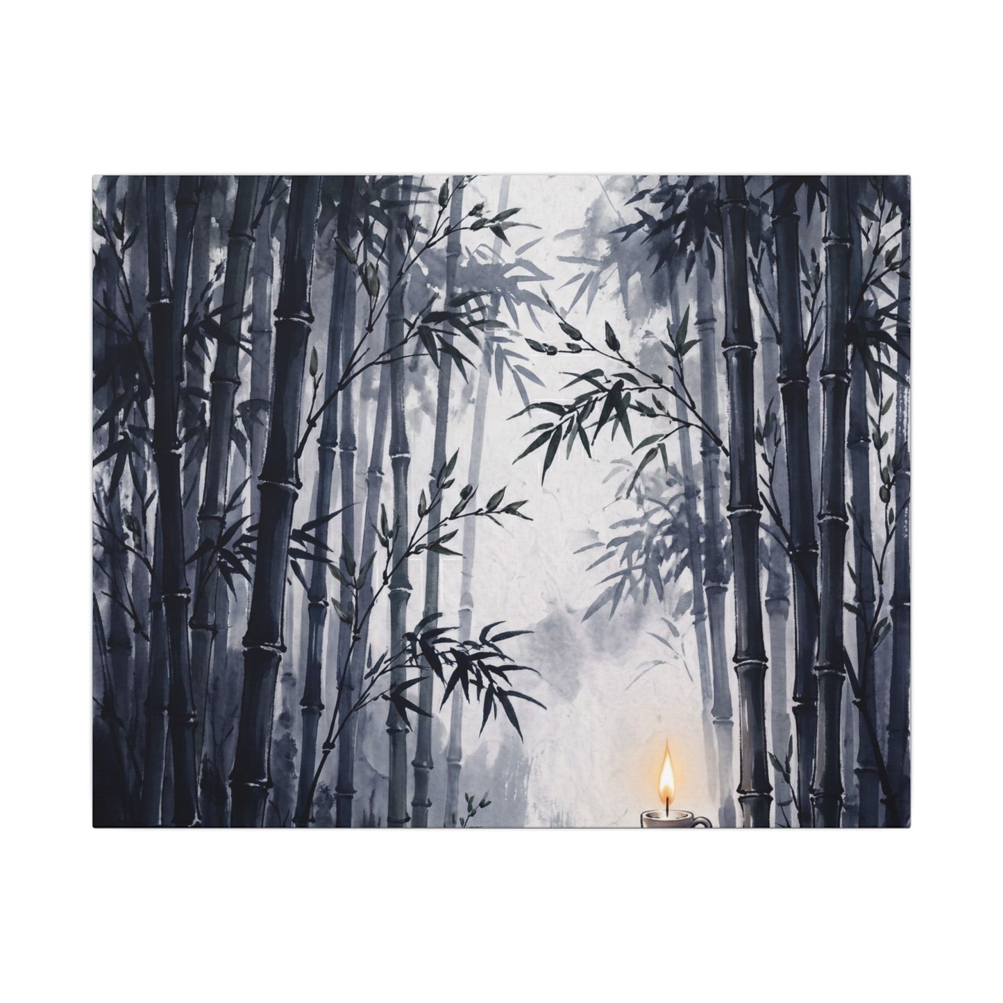 Tranquil Bamboo Grove Canvas Art - Sumi E Zen Art Print