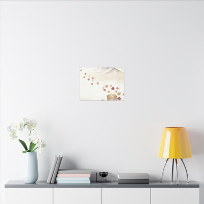 Earthy Mountain Mist Canvas Art - Japanese Pattern Japandi