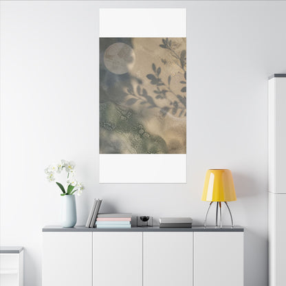 Japandi Shadow Play in Moonlight | Texture Canvas Art