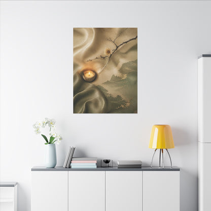 Silk Drape Japanese Pattern Canvas Art | Warm Japandi Art