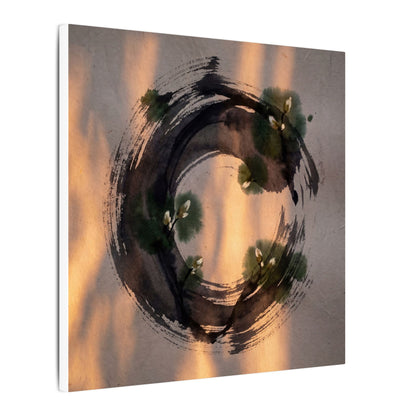 Ink Brushstroke Spring Canvas Art | Dark Japandi Bold Design
