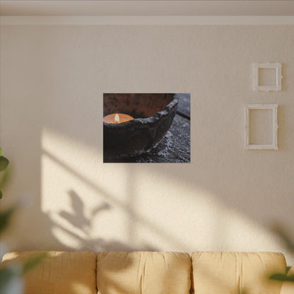 Atmospheric Ceramic Bowl Canvas Art - Moody Minimal Dark Japandi