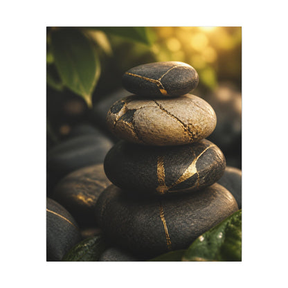 Summer River Stones Broken Beauty Canvas Art | Healing Decor