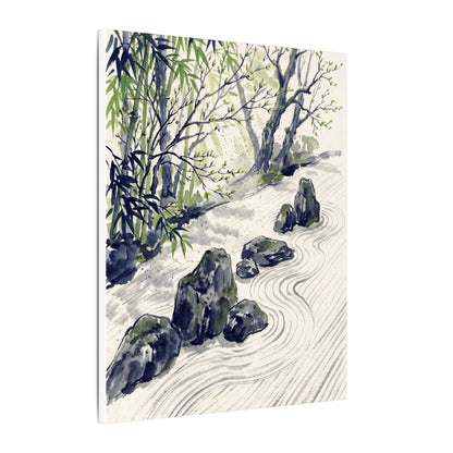 Dappled Rock Garden Canvas Art - Zen Mono No Aware