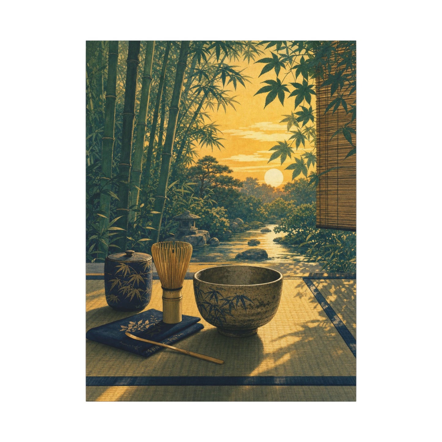 Ma Tea Ceremony Canvas Art - Zen Ukiyo E Inspired
