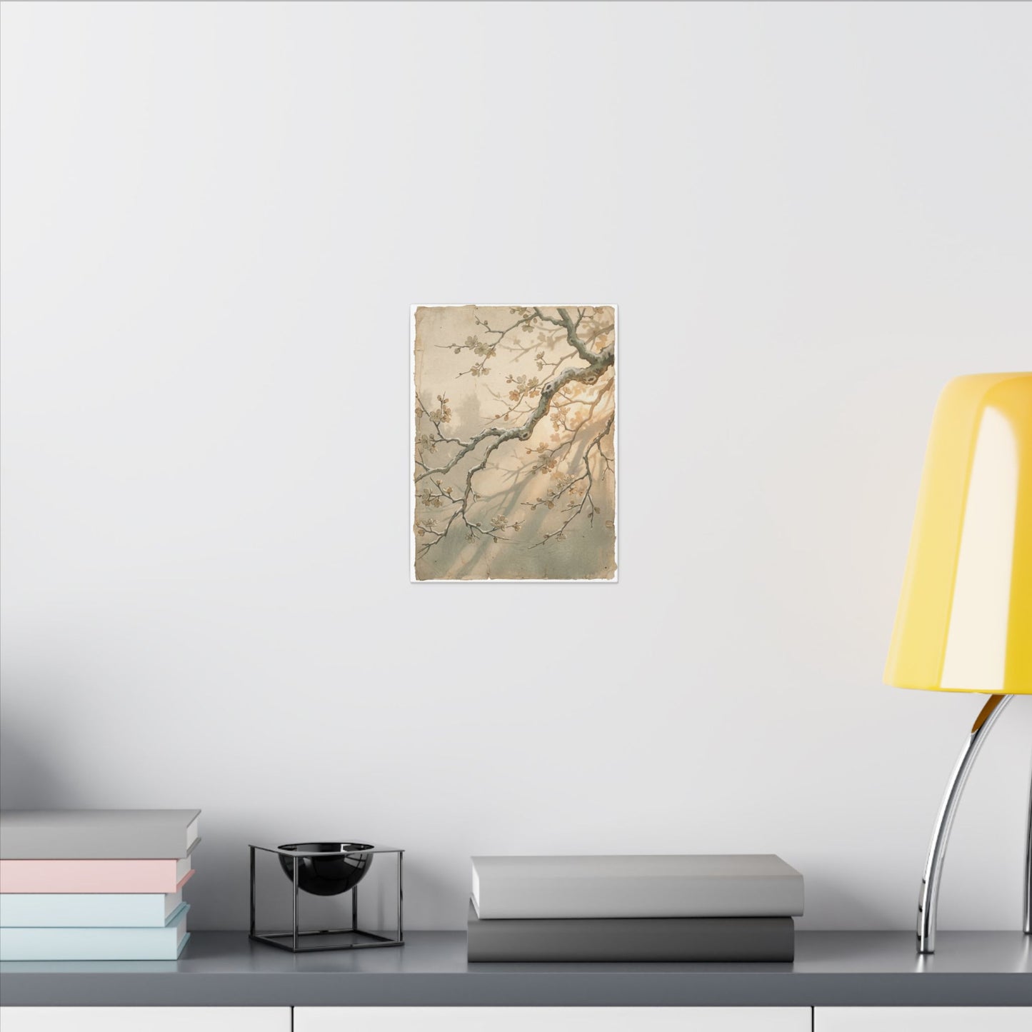 Cherry Blossom Canvas Art | Winter Japandi Japanese Pattern Art