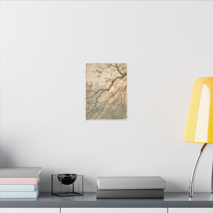 Cherry Blossom Canvas Art | Winter Japandi Japanese Pattern Art