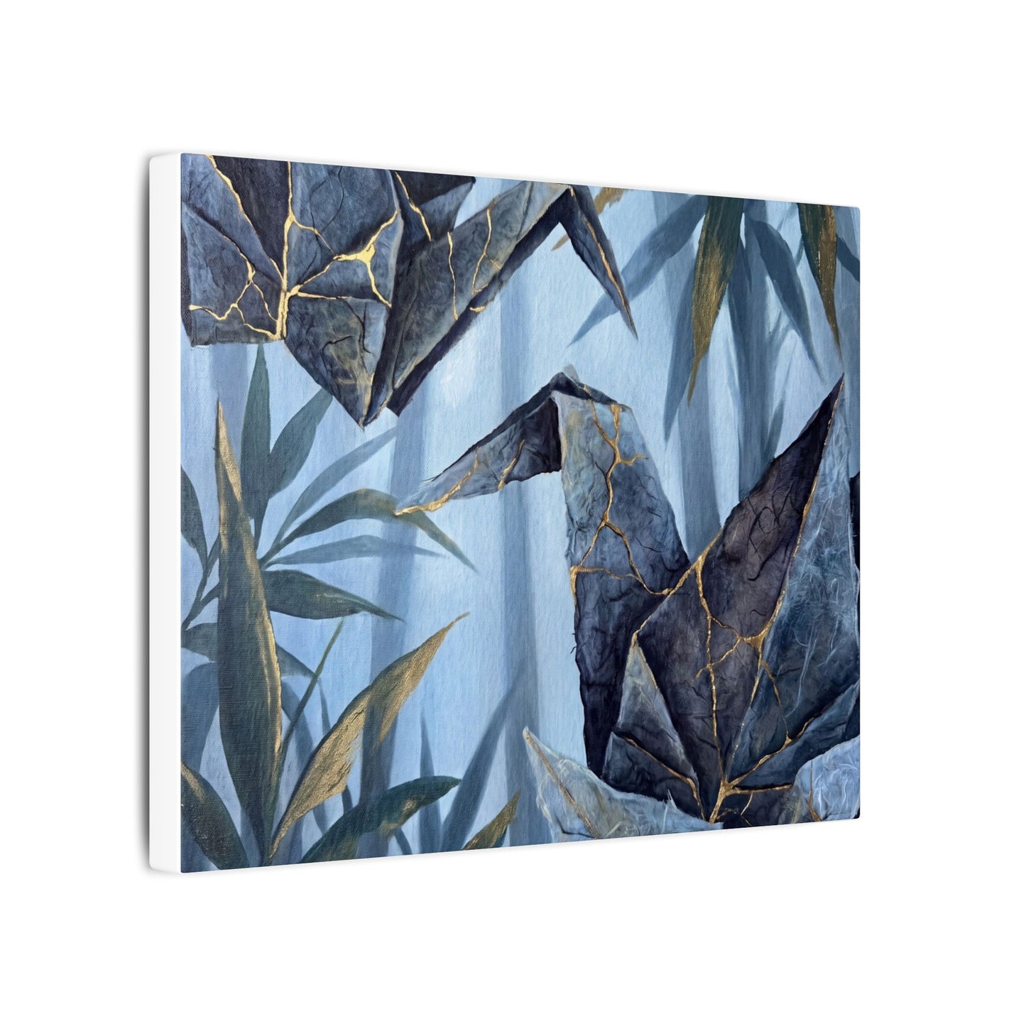 Paper Fold Canvas Art | Summer Kintsugi Crackle Gold Art
