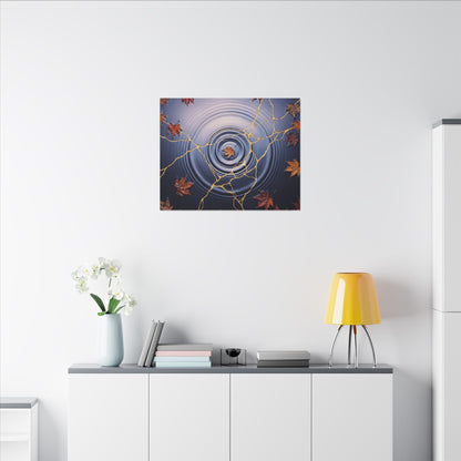 Kintsugi Water Ripple in Dawn | Gold Vein Canvas Art