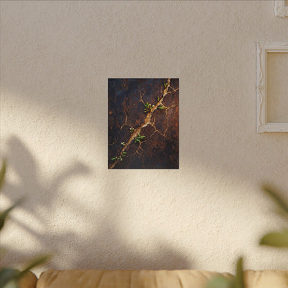 Rust Patina Spring Canvas Art | Kintsugi Resilient Design