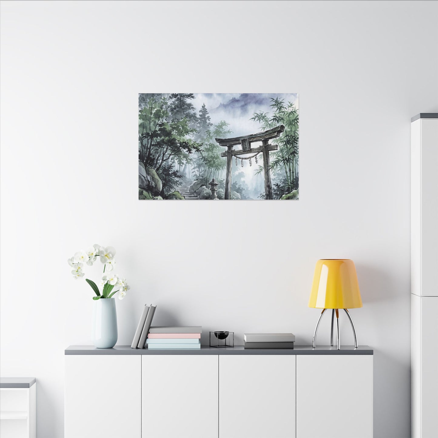 Moonlight Torii Gate Canvas Art - Zen Fukinsei