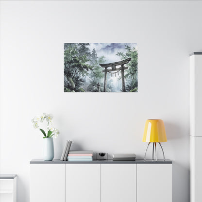 Moonlight Torii Gate Canvas Art - Zen Fukinsei