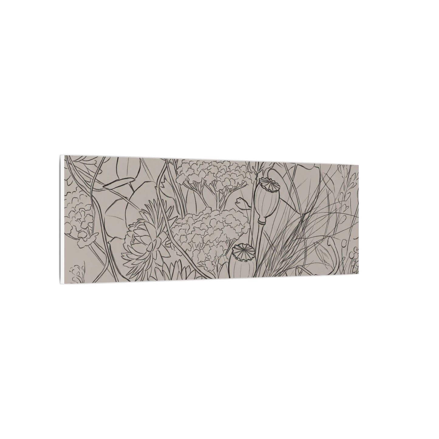 Summer Dried Flowers Minimal Line Canvas Art | Elegant Decor