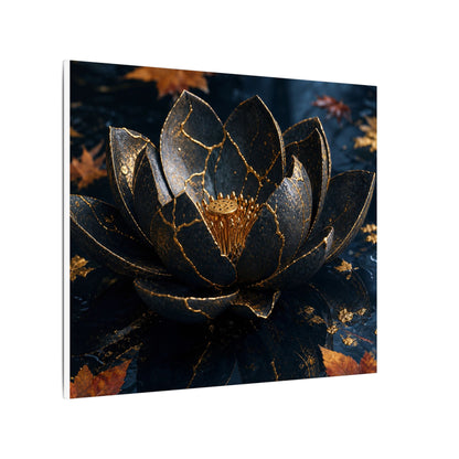 Moonlight Lotus Flower Canvas Art - Kintsugi Fukinsei