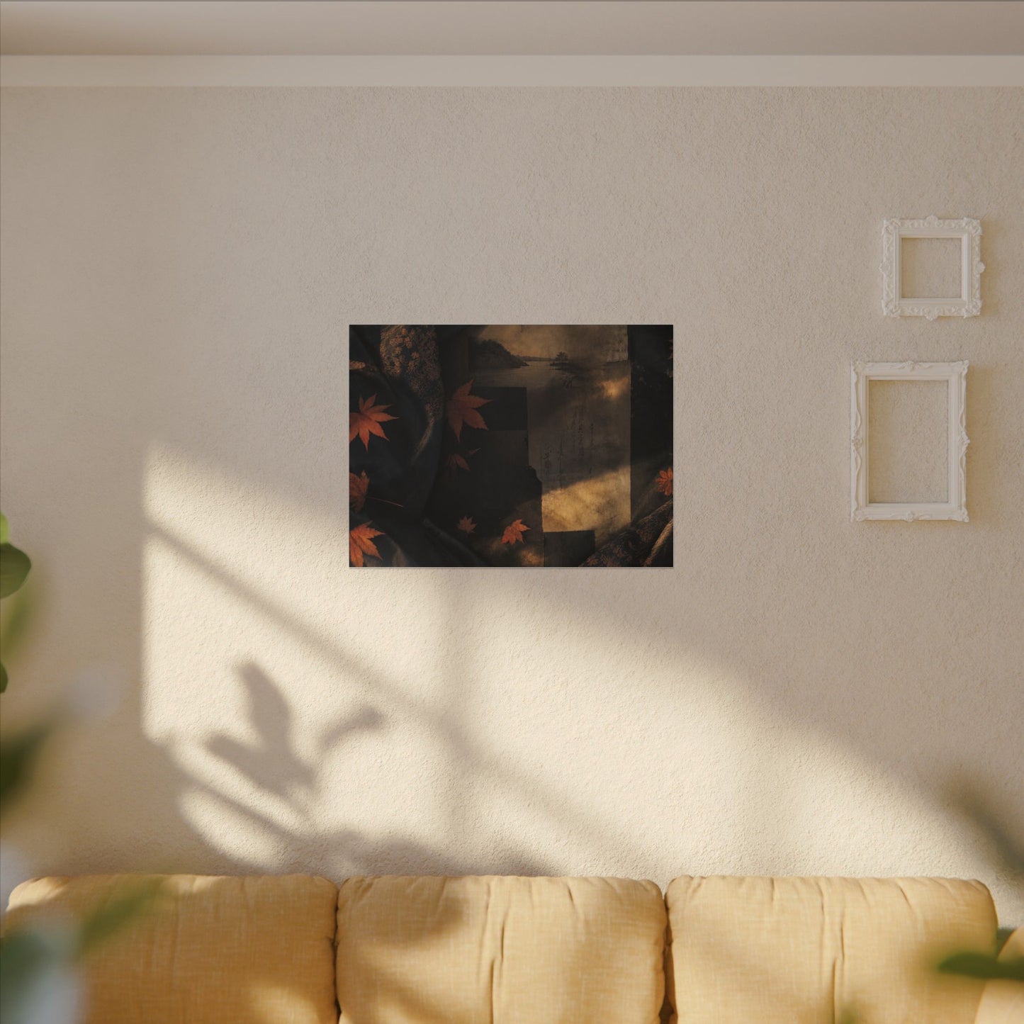 Autumn Silk Drape Shadow Zen Canvas Art | Bold Decor