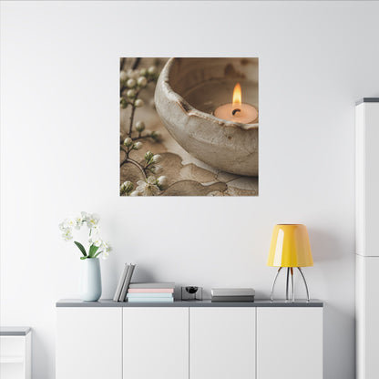 Kanso Ceramic Bowl Canvas Art - Japandi Watercolor
