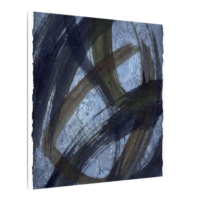 Ink Brushstroke Canvas Art | Winter Dark Japandi Shadow Zen Art