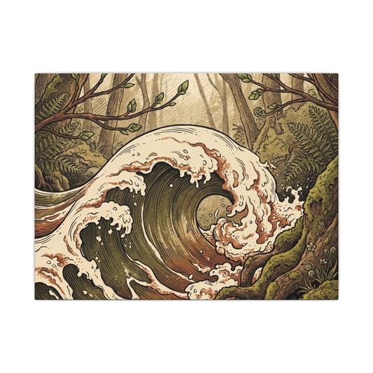 Dappled Ocean Wave Canvas Art - Cottagecore Fukinsei Art Print