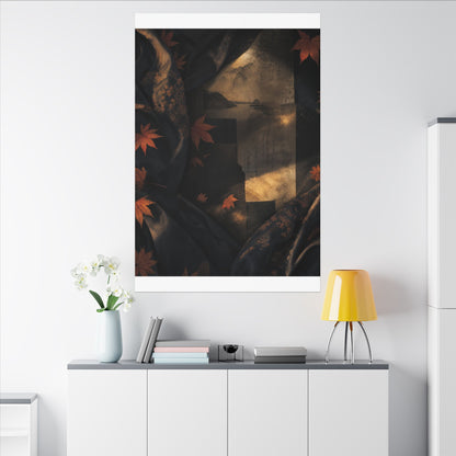 Autumn Silk Drape Shadow Zen Canvas Art | Bold Decor