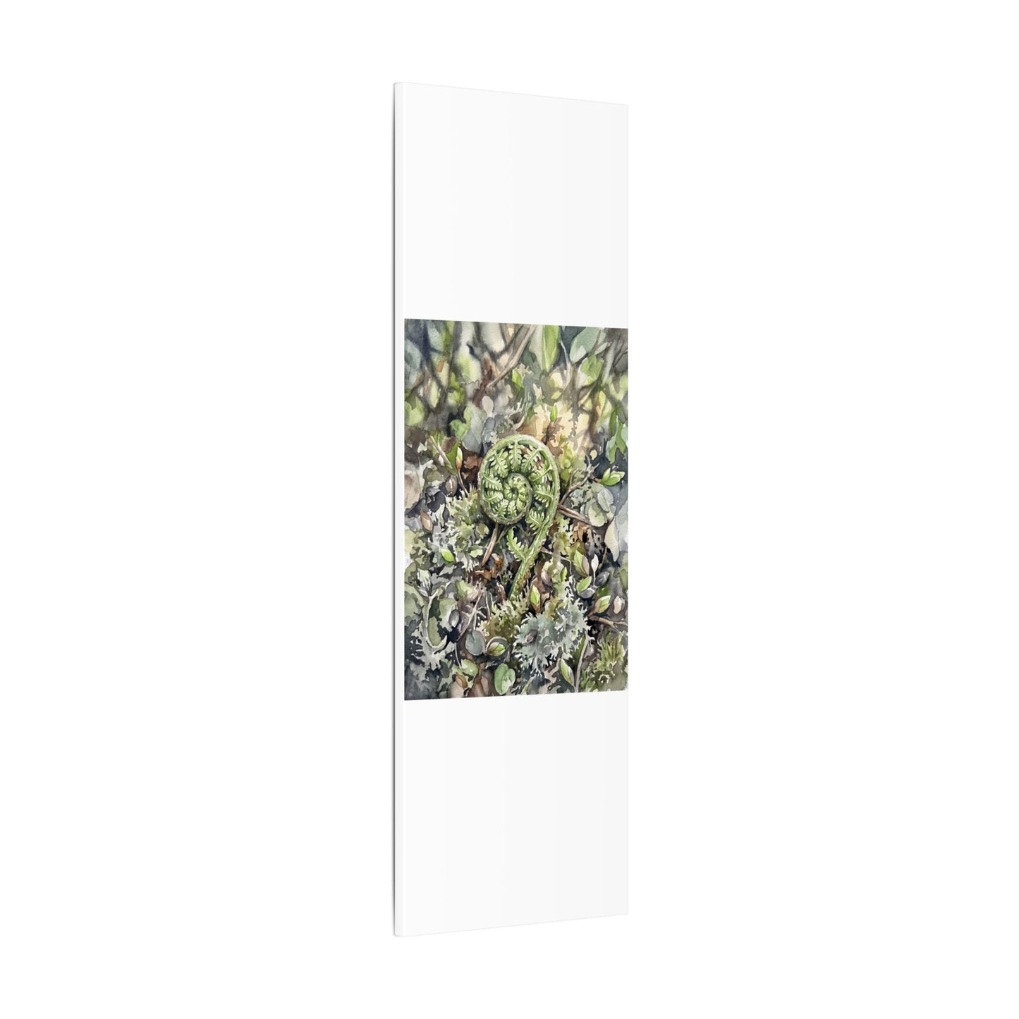 Fern Unfurling Spring Canvas Art | Japandi Neutral Design