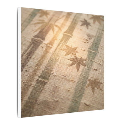 Autumn Bamboo Grove Japanese Pattern Canvas Art | Neutral Decor