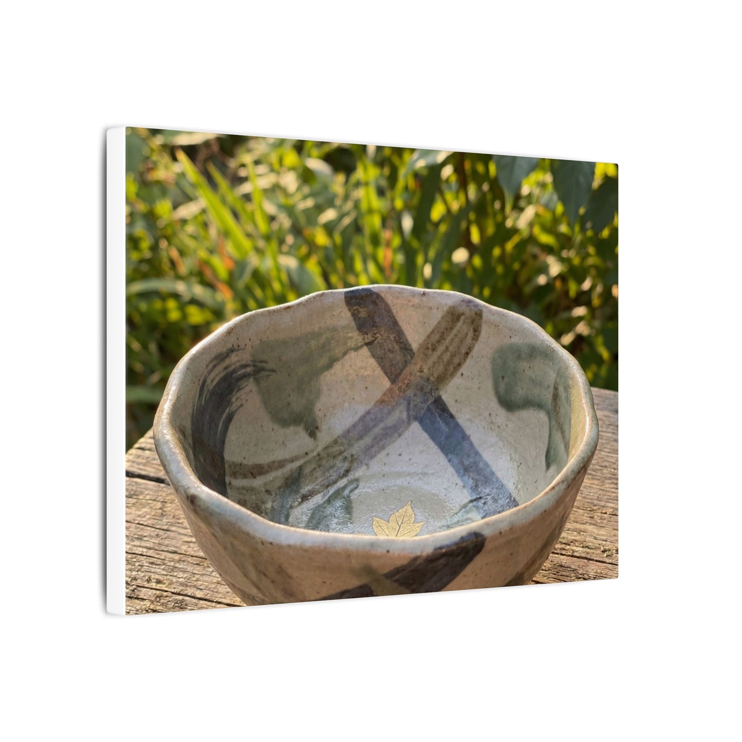 Earthy Ceramic Bowl Canvas Art - Japanese Pattern Japandi