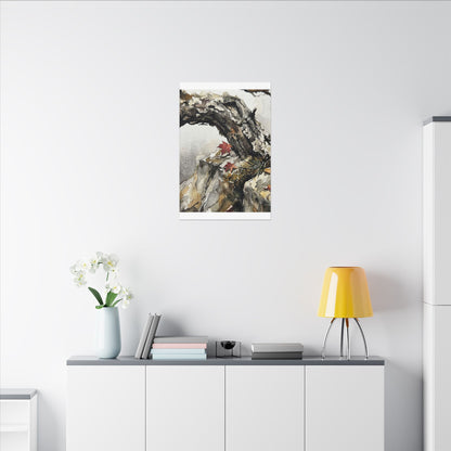 Pine Tree Autumn Canvas Art | Japandi Earthy Design