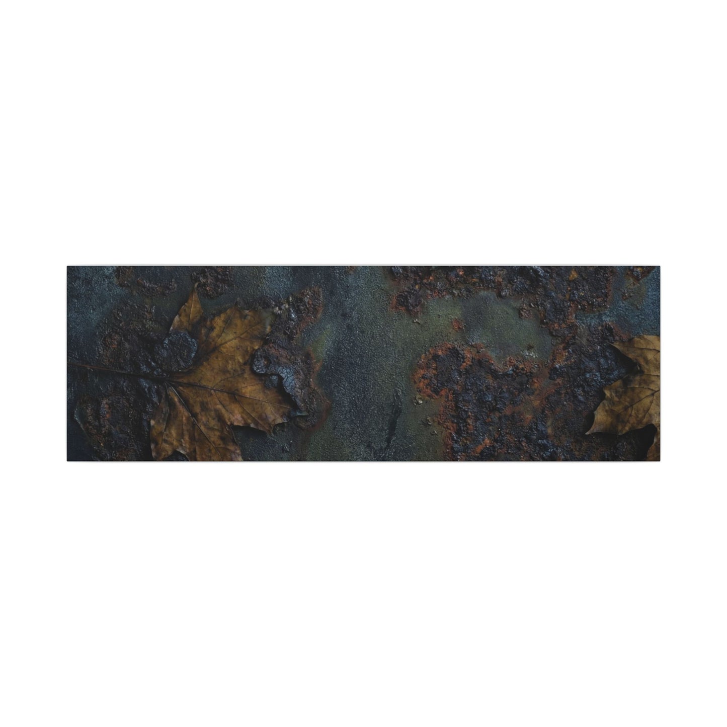 Shibui Rust Patina Canvas Art - Dark Japandi Charcoal Ink