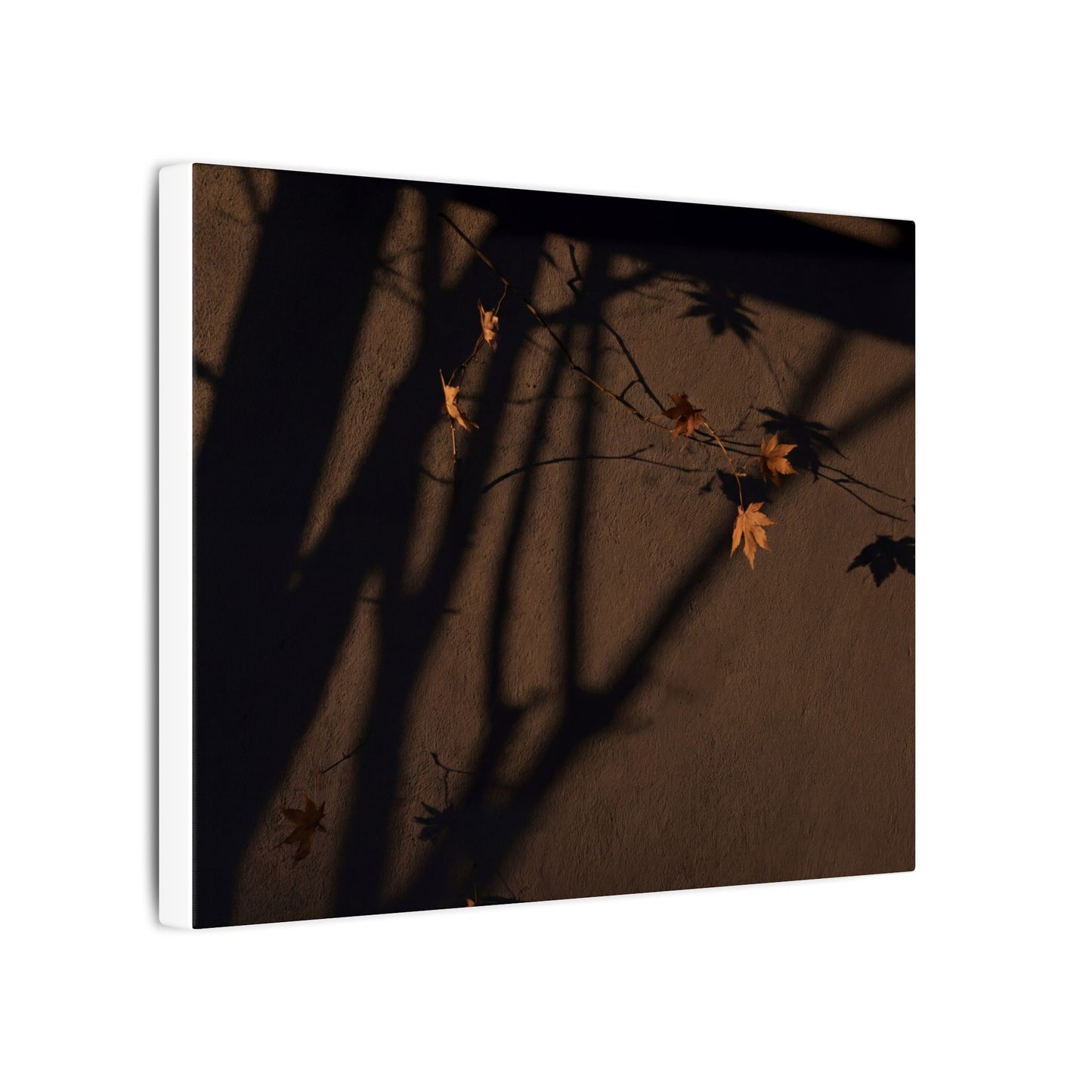 Shadow Play Autumn Canvas Art | Dark Japandi Luxurious Design