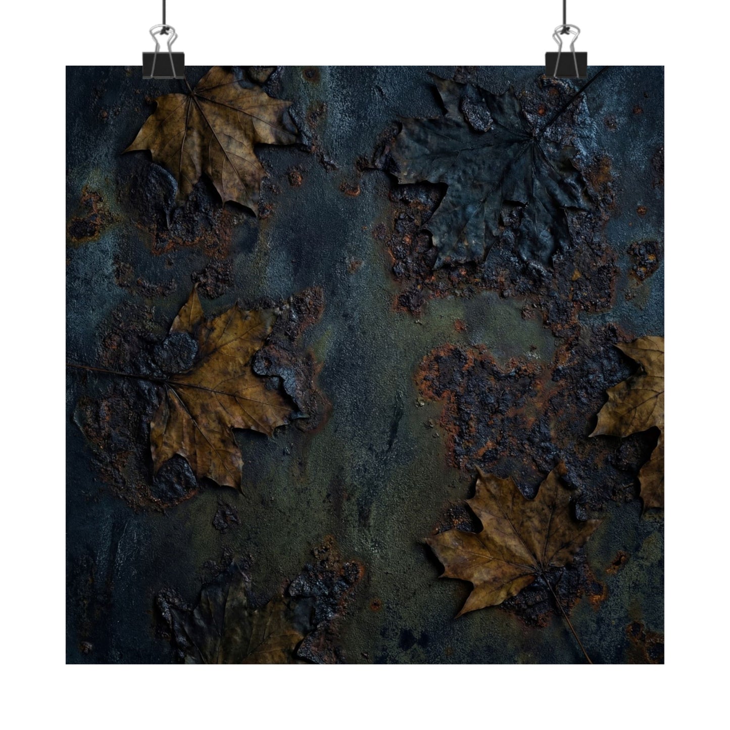 Autumn Rust Patina Charcoal Ink Wall Art Print | Bold Decor Art Print