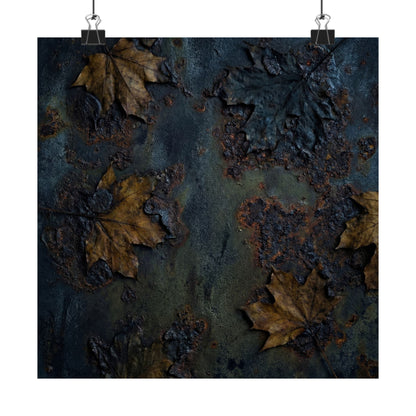 Autumn Rust Patina Charcoal Ink Wall Art Print | Bold Decor Art Print