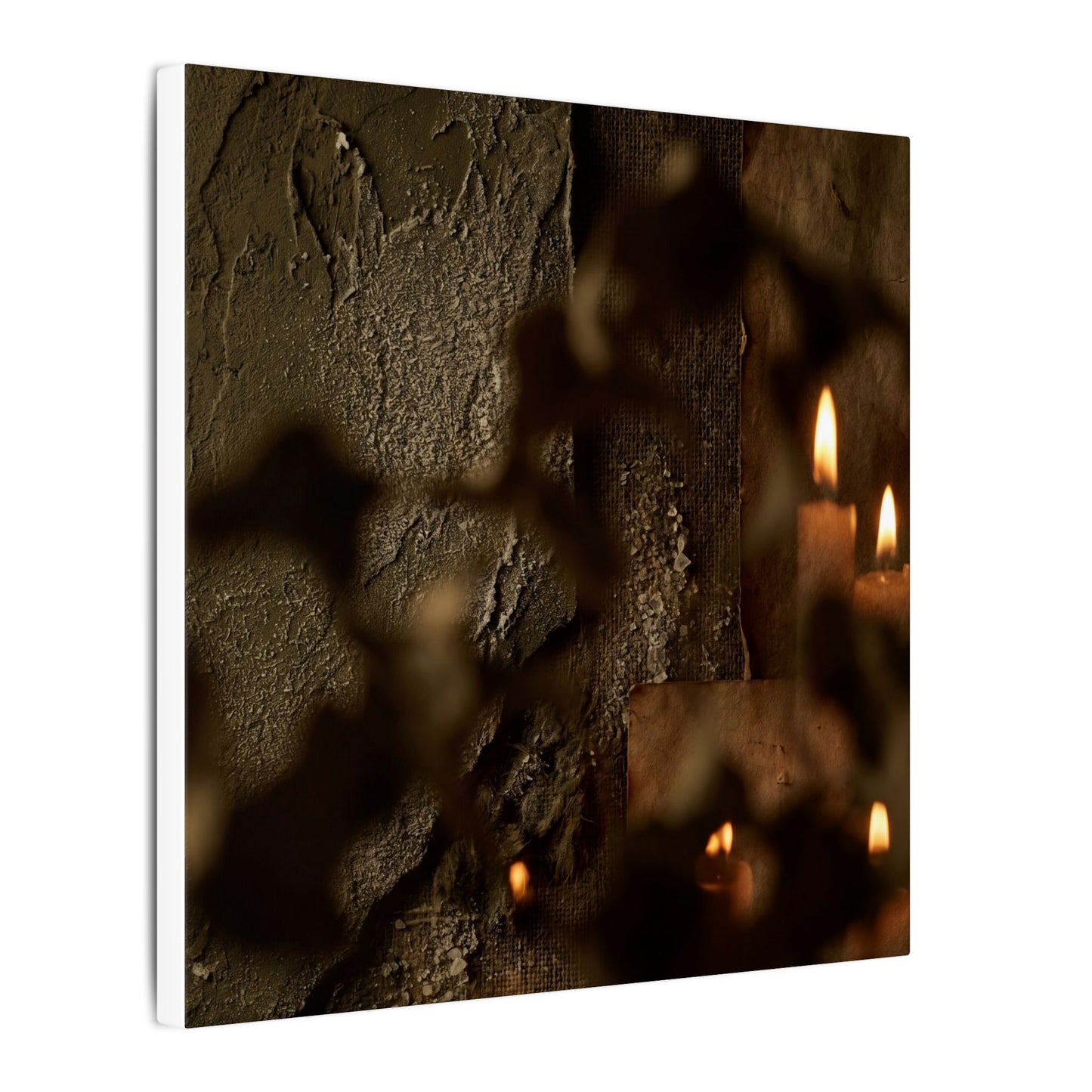 Shadow Play Dark Texture Canvas Art | Moody Dark Japandi Art