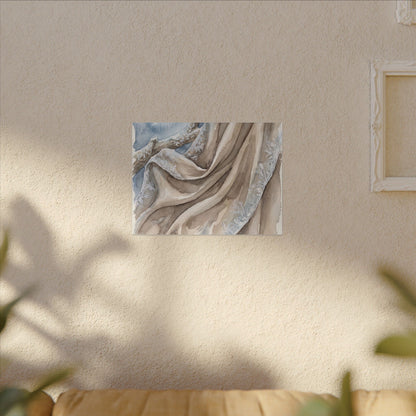 Silk Drape Winter Canvas Art | Japandi Cozy Design