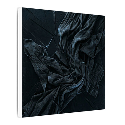 Dark Japandi Silk Drape in Moonlight | Moody Minimal Canvas Art