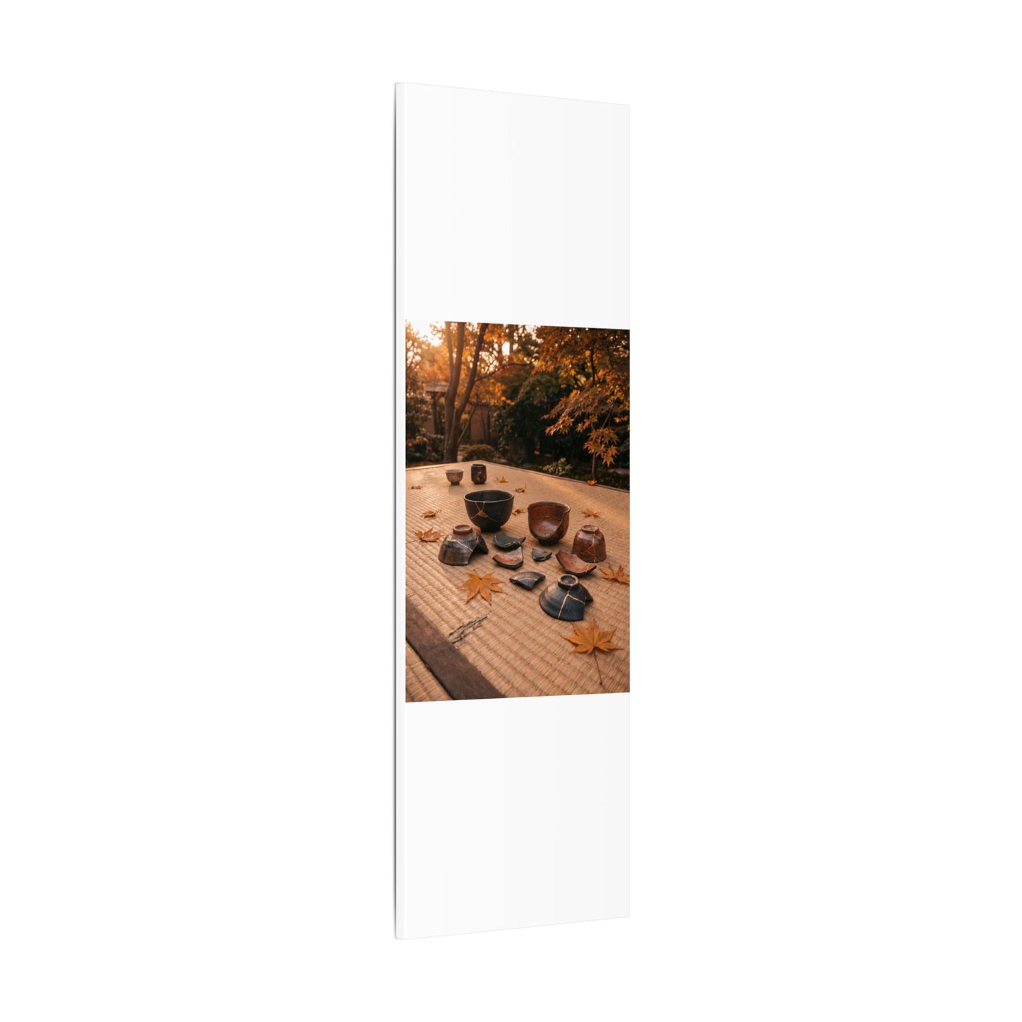 Golden Hour Tea Ceremony Canvas Art - Kintsugi Shibui