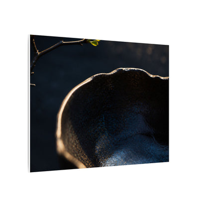 Ma Ceramic Bowl Canvas Art - Dark Japandi Shadow Zen