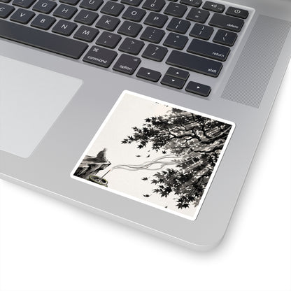 Incense Smoke Sticker | Autumn Zen Ukiyo E Inspired Art Art Print