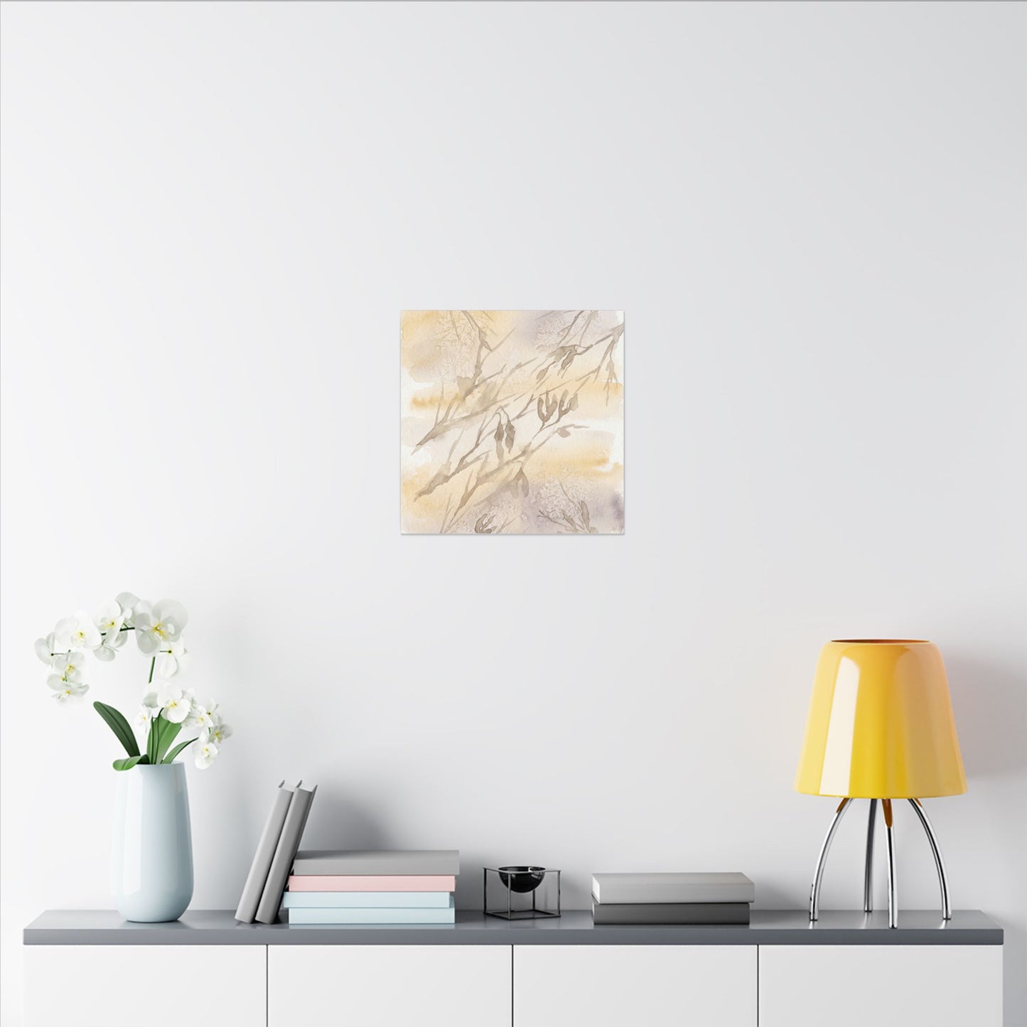 Shadow Play Winter Canvas Art | Japandi Warm Design