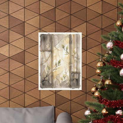 Shoji Screen Spring Wall Art Print | Japandi Neutral Design