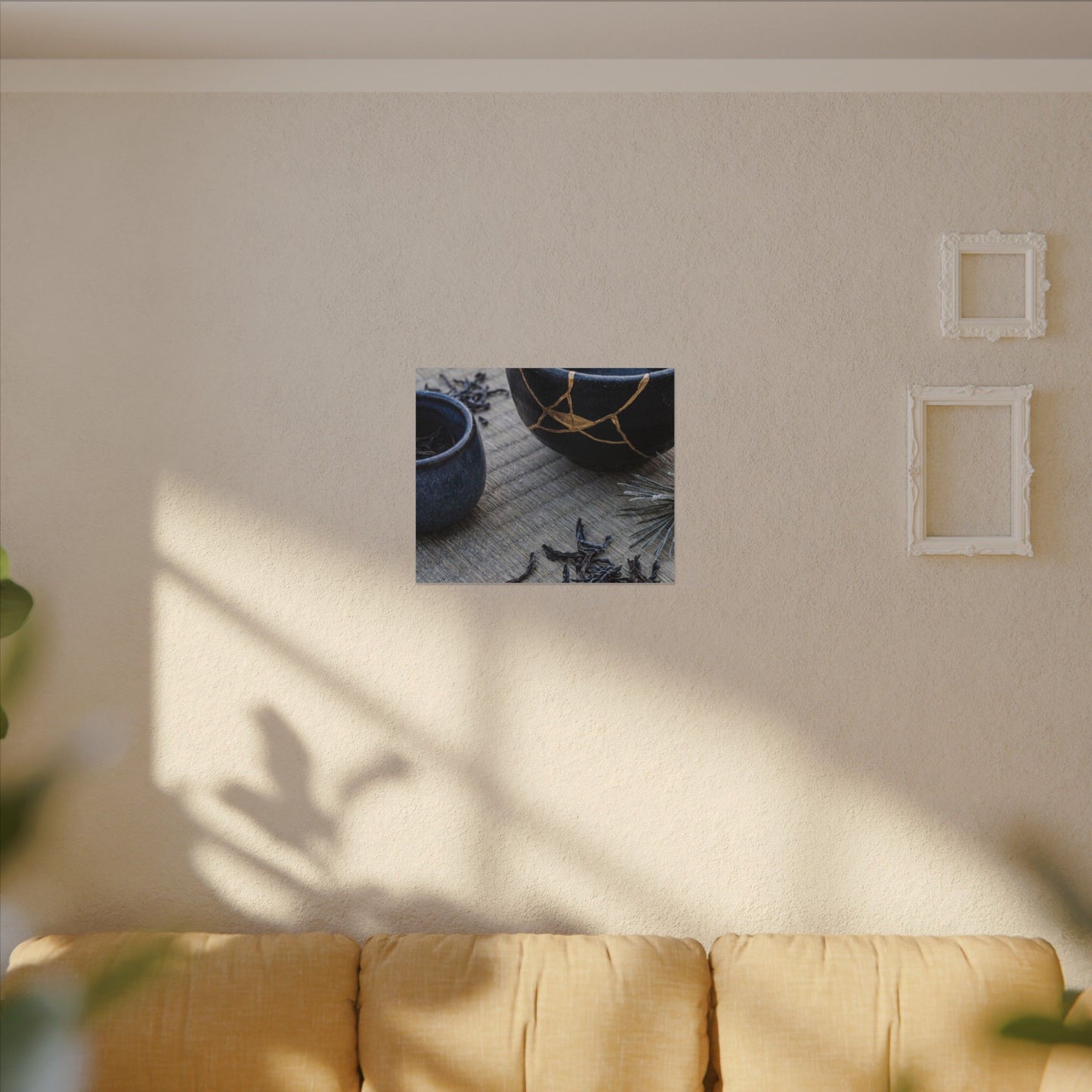 Kintsugi Tea Ceremony in Overcast | Gold Vein Canvas Art